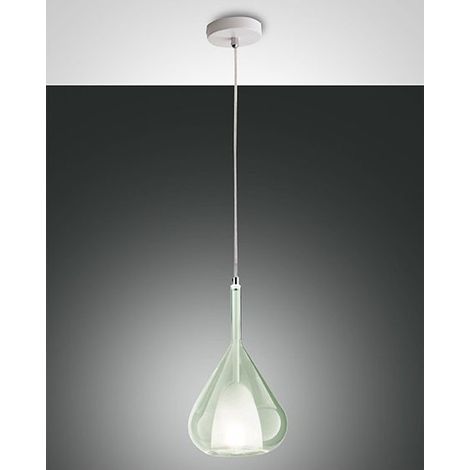 Fabas Luce - Lila LED-Hängeleuchter aus Metall und transparentem grünem Borosilikatglas 3481-40-140 Fabas Luce