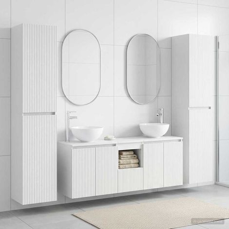 Set di mobili per il bagno 5 pz Bianco 195 x 35 x 100 cm (1/5)
