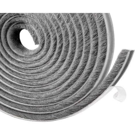 Tira de sellado autoadhesiva para puertas y ventanas, tira de cepillo antipolvo, junta de cepillo de 10 m para puertas y ventanas, para sellar huecos entre puertas y ventanas, 9 mm x 9 mm