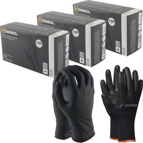 vasalat Einweghandschuhe Nitril Strong EN 374-1/5 schwarz Gr.M 240 Stück