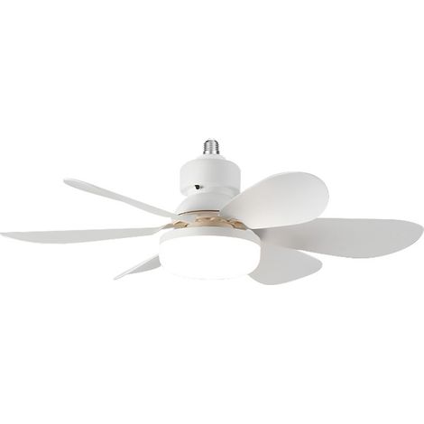 E27 LED-Deckenventilator mit abnehmbaren Flügeln, Hängeleuchte im floralen Design, 3 Farbtemperaturen, ideal fürs Schlafzimmer