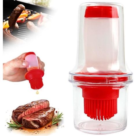 Pinceau Cuisine - Non spécifié - 2 en 1 - Silicone de qualité alimentaire - Rouge - 5.5x5.5x12.5cm (1/4)