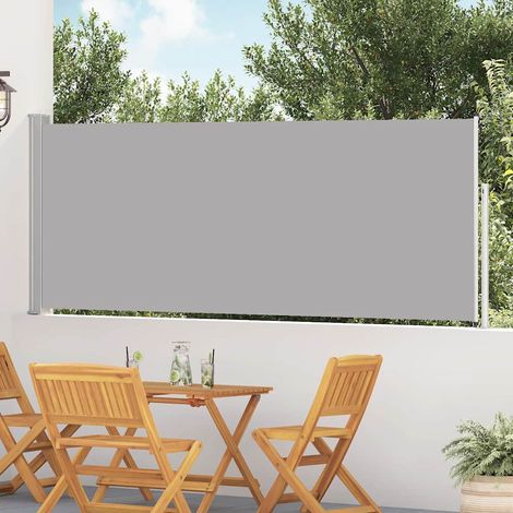 Patio Retractable Side Awning 117x514 cm Grey vidaXL