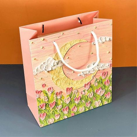 Ölgemälde-Geschenktüte für Kinder, Geburtstagsgeschenktüte, Souvenir, Blau