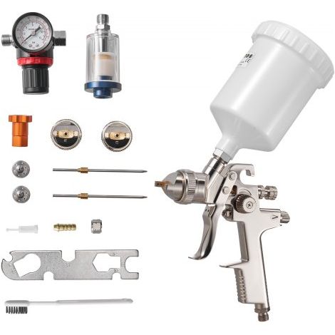 Pistola a Spruzzo Pneumatica a Gravità LVLP 600mL con 3 Ugelli 1 (1/5)