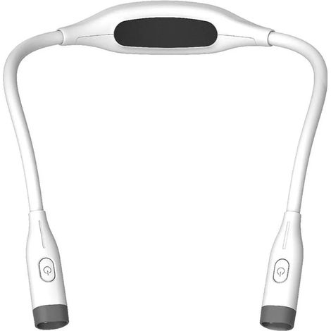LED-Nackenleuchte mit Blaulichtfilter, 3 Modi, USB-C-Ladeanschluss, lange Akkulaufzeit, ideal zum Lesen, Stricken, Häkeln und für Reparaturen. Weiß.