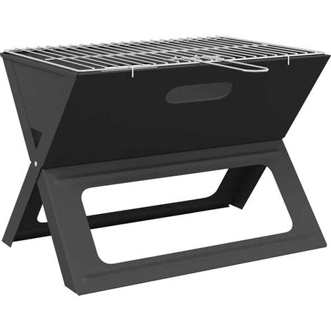 Barbecue extérieur noir, 46 x 31 x 31 cm, acier. (1/5)