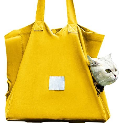 Sac à bandoulière pour animaux de compagnie, grand sac de-Jaune (1/5)