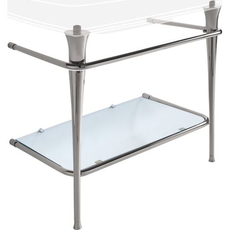 Kronenbach Zeta 2.0 Unterbaugestell rund mit Glasablage für Waschtisch 90 cm (1/3)