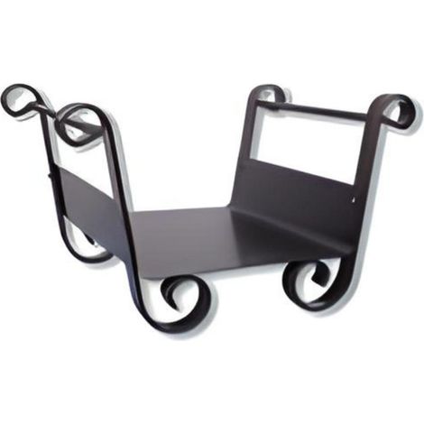 Panier à bûches, porte bûches en Fer forgé coloris Noir - Longueur 40 x Hauteur 30 x Largeur 40 cm