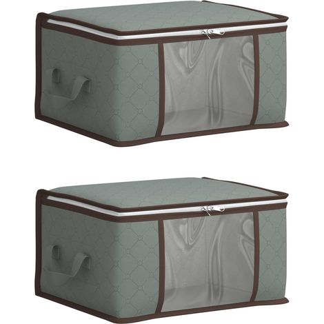 vidaXL Caja de almacenamiento con ventana lateral transparente 2 uds. (1/2)