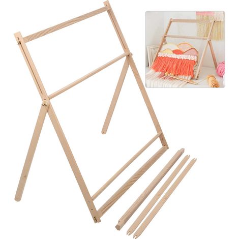 Support réglable en bois massif pour machine à tisser les tapisseries (89 x 88 x 3 cm) (1/3)