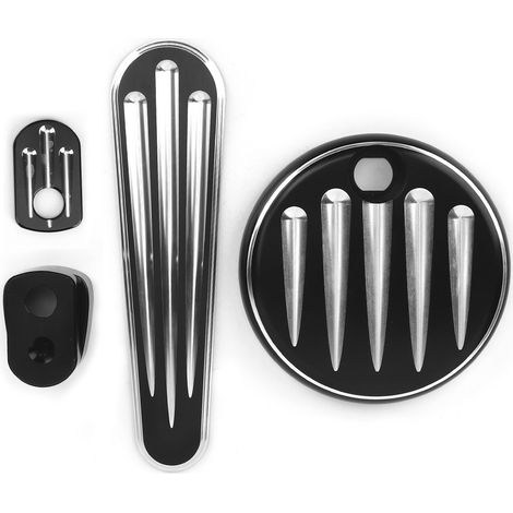 Kit bouchon de réservoir, insert de tableau de bord et capuchon d'allumage (motif rayé) pour FLHX / FLHT / FLTR / FLHTCUTG (1/5)