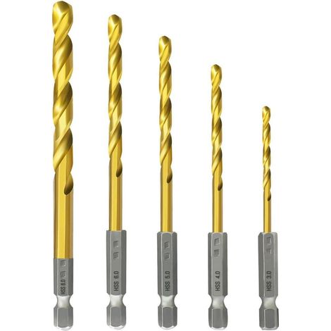 Bohrer HSS Titaniumbeschichtet Einheitsgröße set 4-Quality Plus (1/5)