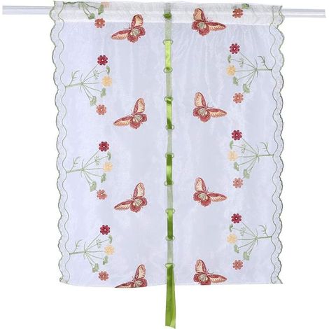 CCYKXARideaux en voile,rideaux transparents à motifs d'animaux Petits rideaux Rideaux de salle de bains Rideau de fenêtre à motifs floraux 160x80cm 1panneau (1/5)