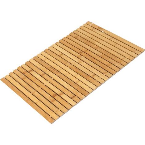 Tapis de bain en bambou antidérapant - tapis de douche - 60 x 40 cm - tapis de sauna en bois (1/5)