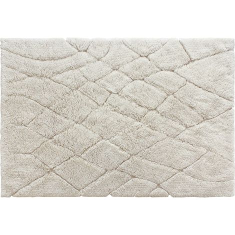 Tapis tufté 100% laine - 160 x 230 cm - Blanc cassé - 2250g/m² - MONCALVO (1/2)
