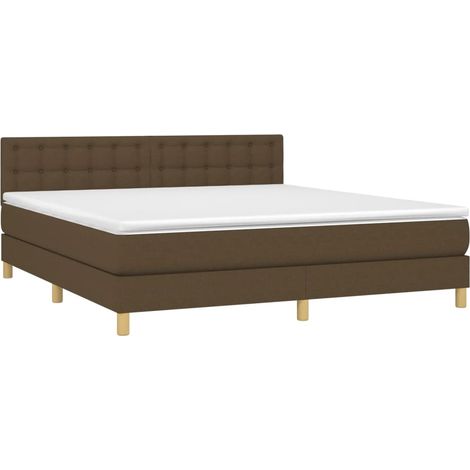 Giroletto a Molle con Materasso Marrone Scuro 180x200cm Tessuto vidaXL