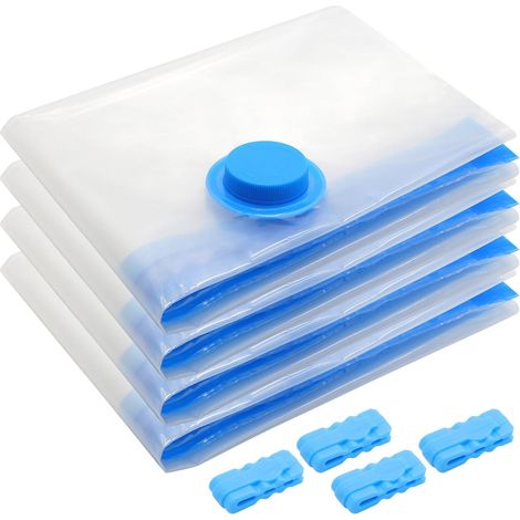 Lot de 4 sacs sous vide pour vêtements, 60 x 40 cm – Petits sacs de compression de voyage, sacs de rangement sous vide pour vêtements, sacs sous vide, sacs sous vide pour vêtements de voyage (1/5)