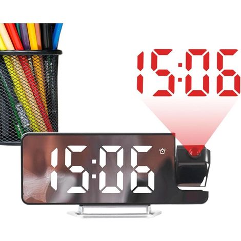 Deckenprojektor Uhr Für Schlafzimmer - Projektionswecker Decke - Automatische Helligkeitsanpassung Für Schlafzimmer Jugendliche Küche Reisen Kinderzimmer (1/5)