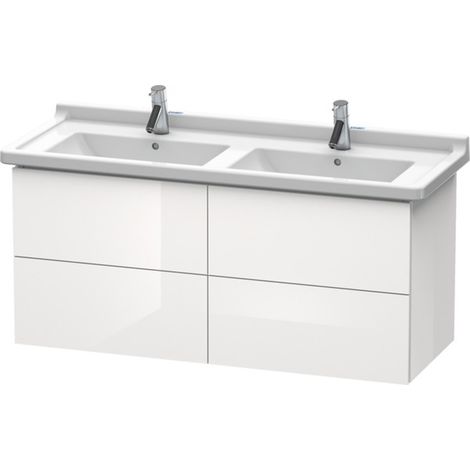 Mueble de baño L-CUBE 469x1220x558mm blanco brillante (1/4)