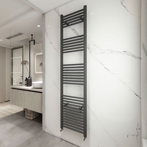 Acezanble Straight Matt Anthracite Heated Towel Rail Radiator 1800 x 450 mm