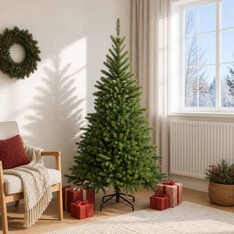 vidaXL Albero di Natale Artificiale con Rami Pieghevoli 180 cm (1/5)