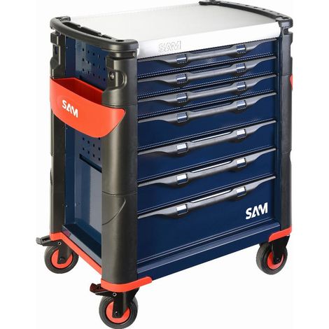 SAM OUTILLAGE Carrello a 7 cassetti blu in acciaio inox di grande volume - 417HB
