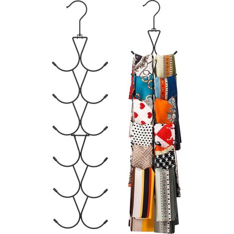 Pièces - Porte-foulard - Porte-ceinture - Porte-cravate - Porte-sac à main - Cintre à ceinture - Organisateur de cravates - Organisateur de sac à main rotatif à 360° - Pour suspendre sacs à main, cein (1/5)