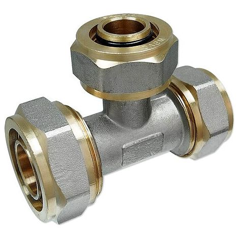 Schraubfitting-T-Stück 26 x 3,0 - 20 x 2,0 - 20 x 2,0 mm für Alu-Mehrschicht-Verbundrohr