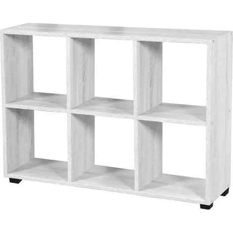 Regal Gaia 90 x 24 x 60 cm in Weiß mit 6 Fächern