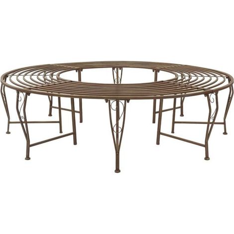 Banc en forme d'arbre, 8 places, 160 cm de diamètre x 44 cm de largeur, en acier. (1/5)