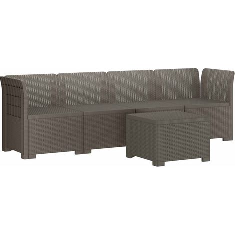 4-Seater Garden Sofa Rattan Look PP Light Grey vidaXL (1/5)