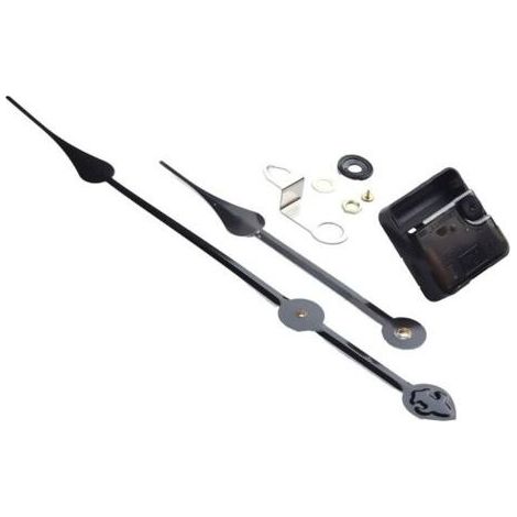 Kit mécanisme horloge murale - 1 pc, Mécanisme quartz silencieux couple élevé, Aiguilles longues pour horloge 50-60cm - Noir (1/5)