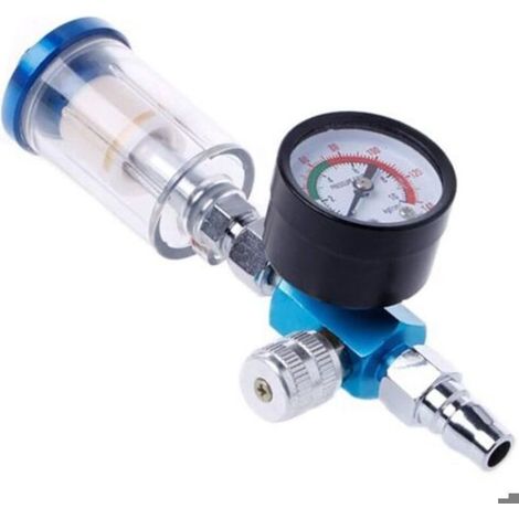 Pistolet à peinture avec régulateur de pression 1/4 pouce, séparateur d'eau intégré, manomètre, kit d'outils combiné pour (1/5)