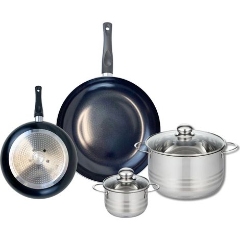 Ensemble de 2 Poêles de cuisson 20 et 28 cm et 2 faitouts 12 et 20 cm Elo Prima Brillant (1/5)