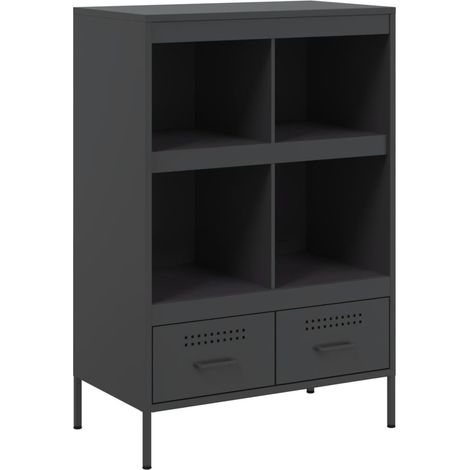 Maison Exclusive - Aparador acero negro 68x39x101,5 cm