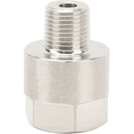 Adaptador para manómetro de presión de aceite – rosca macho NPT de 1/8″ a hembra M10x1.0 – latón cromado, paquete de 1
