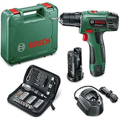 PERCEUSE BOSCH BATTERIE AU LITHIUM 12V. 2 VITESSES EASY DRILL 1200 + COFFRET ET ACCESSOIRES (1/3)