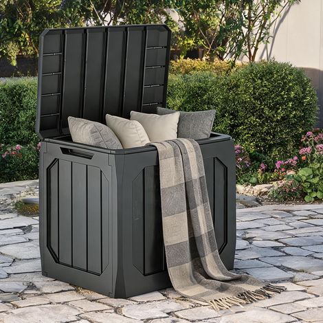 Coffre de jardin coloris noir en plastique 56 x 45 x 53 cm (1/5)