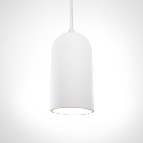 Paco Home Luminaria Suspendida , E27, Lámpara Para Salón, Comedor Y Cocina De Altura Ajustable  Yeso blanco,  Sin bombillas (1/5)