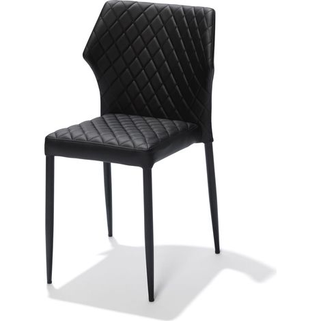 Chaise Elégante Louis Revêtement en Cuir Synthétique Ignifuge - Lot de 4 - Veba