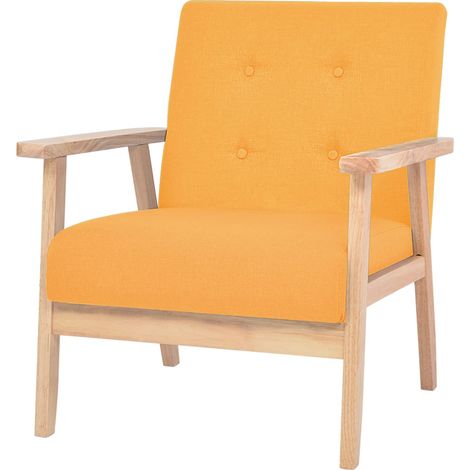 Fauteuil,Fauteuil Salon,Chaise Loisir et ReposSiège Jaune Tissu FNNF502526 (1/5)