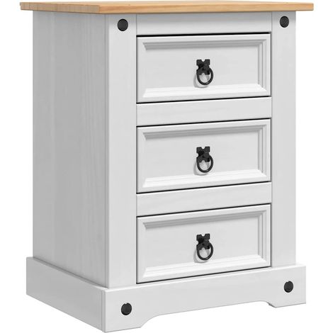 Maison Exclusive - Nachttisch Corona Weiß 53 x 39 x 66 cm Massive