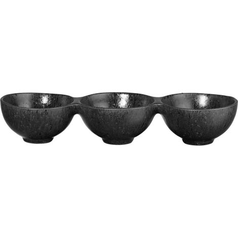 ASA Bol de 3 piezas, hierro negro 8,5 x 26 cm, h. 4,5 cm