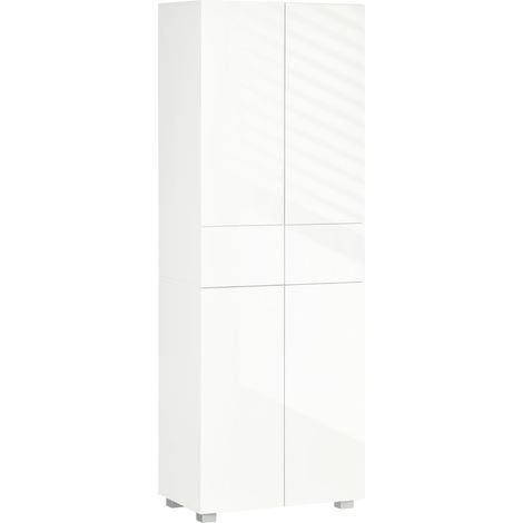 Dispensa Cucina 60x35x170 cm in MDF e Truciolato Bianco