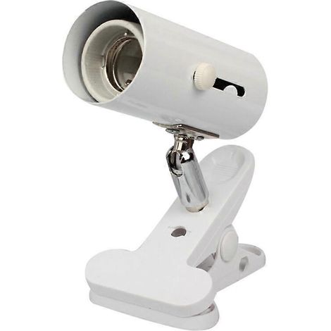 Support de lampe UVA/UVB pour reptiles, pince réglable, base en céramique, pour tortues, lézards, serpents et terrariums, finition blanche.-AquaForge (1/5)