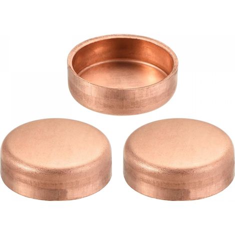 Cuivre Terminal Capuchon Tuyau Raccord Sueur Bouchon Raccordement 19mm(13/16") Diamètre Interne pour Eau Tuyau Plomberie Paquet de 3 (1/5)