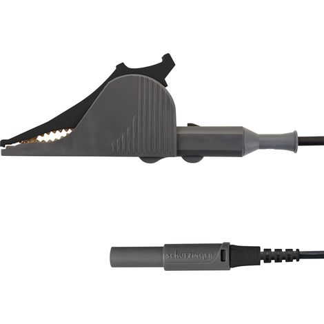 Schutzinger Messkabel schwarz Kupfer 4 mm Kelvin Clip
