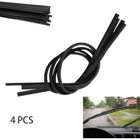 4 pièces - bandes d'essuie-glace sans cadre - bandes de rechange pour balais d'essuie-glace - recharges d'essuie-glace - accessoires auto universels - recharges en caoutchouc pour essuie-glaces - acce (1/5)